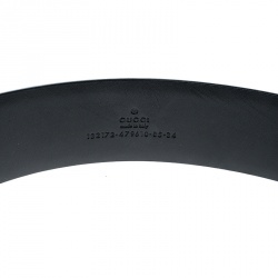 مملوكة مسبقًا Gucci Black Leather Interlocking GG Belt 85cm