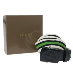 Pre Owned Gucci Web Detail Canvas Belt 95CM
