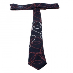 Pre Owned ربطة عنق غوتشي فينتدج حرير جاكارد بنفوش حبل أزرق كحلي