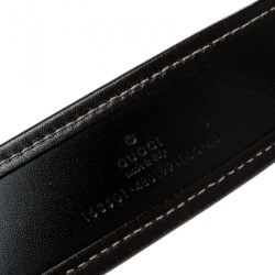 Pre Owned Gucci Beige/Brown GG Canvas and Leather Belt 100cm