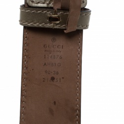 Pre Owned Gucci Gold Guccissima Leather Interlocking GG Belt 90cm