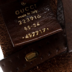مملوكة مسبقًا Gucci Brown Leather GG Interlocking Buckle Belt 85cm