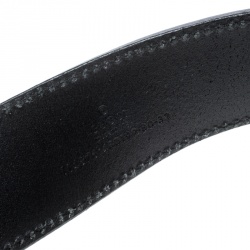 مملوكة مسبقًا حزام غوتشي جلد أسود شعار GG بإبزيم 80 سم