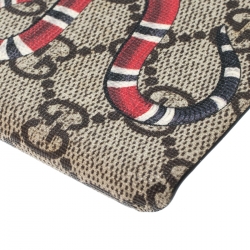 Pre Owned Gucci Beige GG Supreme Canvas Kingsnake Print iPhone 6 Case