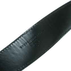 Pre Owned Gucci Black Guccissima Leather Interlocking GG Buckle Belt 95 CM