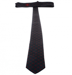 Pre Owned Gucci Navy Blue and Red Dotted Guccissima Silk Jacquard Traditional Tie