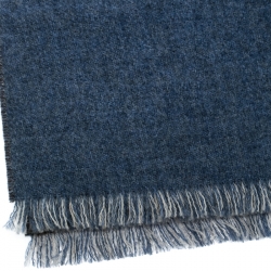 Gucci Blue and Brown Guccissima Pattern Wool Reversable Muffler