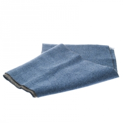 Gucci Blue and Brown Guccissima Pattern Wool Reversable Muffler