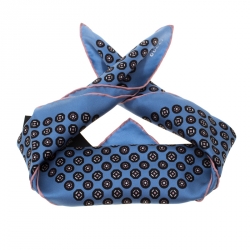 Gucci Powder Blue Printed Silk Royal Pocket Square 