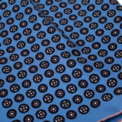 Gucci Powder Blue Printed Silk Royal Pocket Square 