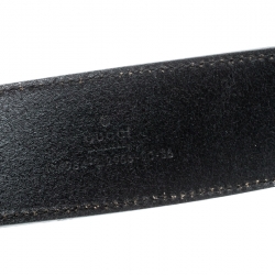Gucci Black Leather Interlocking G Buckle Belt 90CM