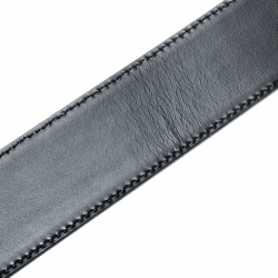 Pre Owned Gucci Black Web Canvas and Leather Interlocking GG Buckle Belt 105 CM