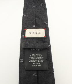 مملوكة مسبقًا Gucci Black Woven GG Pattern Tie 