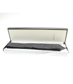 مملوكة مسبقًا Gucci Black Woven GG Pattern Tie 