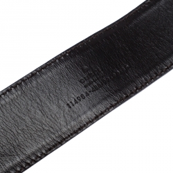 Pre Owned حزام غوتشي إبزيم G متشابك جلد وكانفاس ويب بني داكن 90 سم