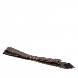 Pre Owned Gucci Beige Monogram and Bees Silk Jacquard Classic Tie