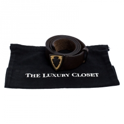 مملوكة مسبقًا حزام غوتشي إبزيم أيقونة هيستريا جلد بني 100 سم