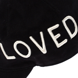مملوكة مسبقًا كاب بيسبول غوتشي مطرز 'Loved' كانفاس أسود M