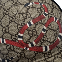 مملوكة مسبقًا Gucci Beige Kingsnake Print Canvas GG Supreme Baseball Cap M