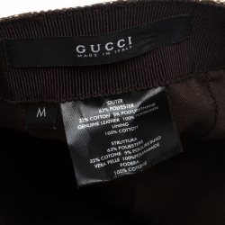 مملوكة مسبقًا قبعة باسبول غوتشي حواف ويب كانفاس GG بيج M