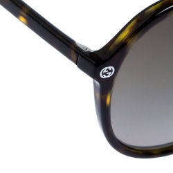 Pre Owned Gucci Havana Brown/ Green Gradient GG0119S Aviator Sunglasses