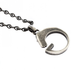 Pre Owned Gucci G Horse-head Silver Pendant Necklace