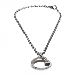 Pre Owned Gucci G Horse-head Silver Pendant Necklace