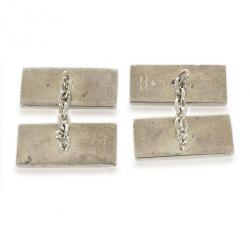 Pre Owned Gucci Curve Aperte Sterling Silver Chain Cufflinks