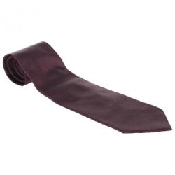 Pre Owned Gucci Purple GG Monogram Woven Silk Tie