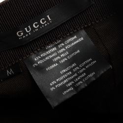 Pre Owned قبعة باسبول غوتشي بحواف ويب كانفاس GG بيج M