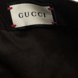 مملوكة مسبقًا قبعة باسبول غوتشي حواف ويب كانفاس GG بيج XXL