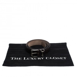 Pre Owned حزام غوتشي إبزيم هورسبيت جلد ديامنت بني داكن 105 سم