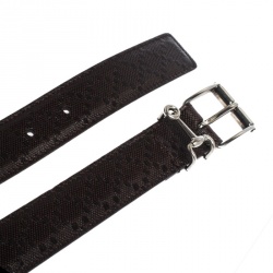 Pre Owned حزام غوتشي إبزيم هورسبيت جلد ديامنت بني داكن 105 سم