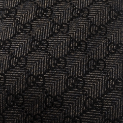 Pre Owned ربطة عنق غوتشي حرير غوتشيسيما جاكار بنية