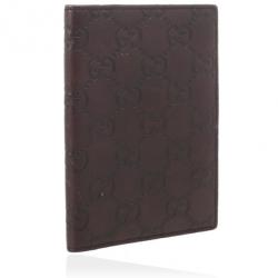 Pre Owned Gucci Brown Guccissima Leather Passport Case