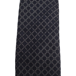 Pre Owned Gucci Navy Blue GG Pattern Jacquard Silk Tie
