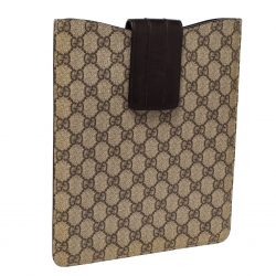 Pre Owned Gucci Beige/Brown GG Supreme Canvas iPad Case