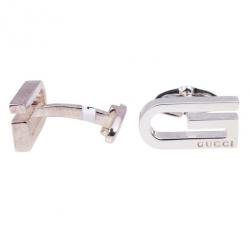 Pre Owned Gucci Sterling Silver Long G Cufflinks