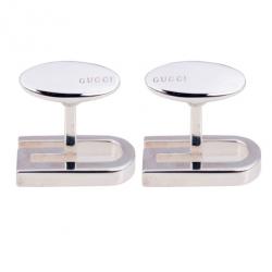Pre Owned Gucci Sterling Silver Long G Cufflinks
