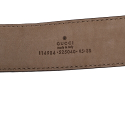 Gucci Green Guccissima Leather Interlocking G Buckle Belt 95CM