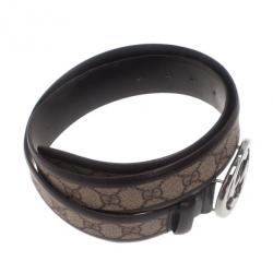 مملوكة مسبقًا حزام غوتشي غوتشيسيما كانفاس بإبزيم GG بني 100سم