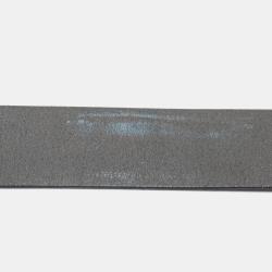 Pre Owned Gucci Grey Leather Interlocking G Buckle Belt 95CM