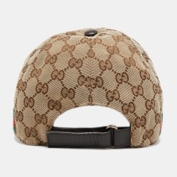 مملوكة مسبقًا Gucci Beige Logo Monogram Canvas Baseball Cap XL