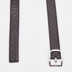 Pre Owned Gucci Dark Brown Guccissima Leather Buckle Belt 115 CM