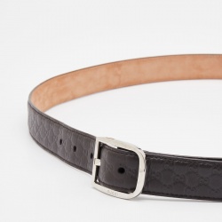 Pre Owned Gucci Dark Brown Guccissima Leather Buckle Belt 115 CM