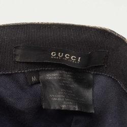 Pre Owned Gucci Beige/Navy Blue Monogram Web Canvas Baseball Hat M