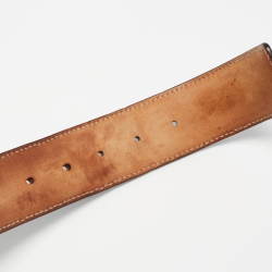 Pre Owned Gucci Blue Guccissima Leather Interlocking G Buckle Belt 100CM