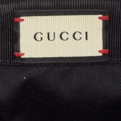 Pre Owned Gucci Black GG Canvas Web Stripe Detail Baseball Cap L