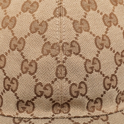 Pre Owned Gucci Beige GG Canvas Web Detail Baseball Cap XL