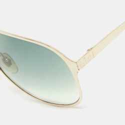 Pre Owned Gucci Green/Brown Gradient GG2206/S Aviator Sunglasses